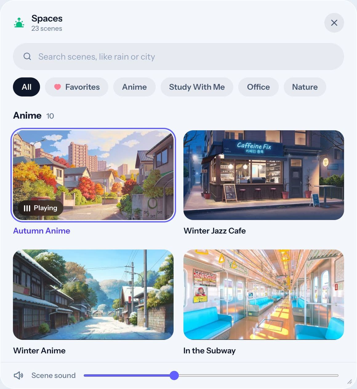 Spaces widget